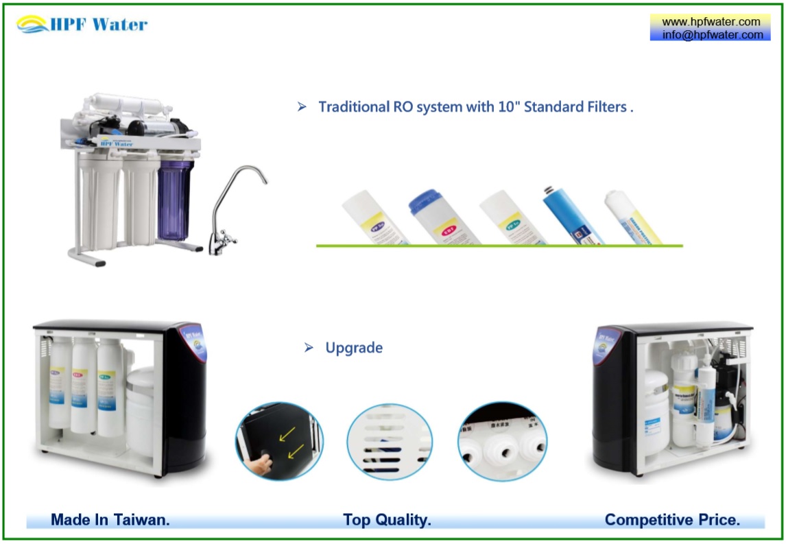 Traditional RO appliance with Standard Filter meets NSF requirements and  laser customized logo made in Taiwan
